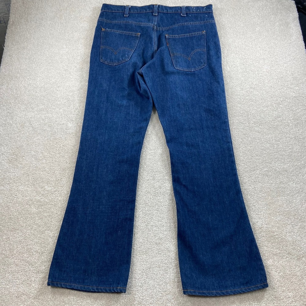 Vintage 70's Levis 646 Jeans Mens 38x32 Blue Orange Tab Bell Bottom Flare Denim